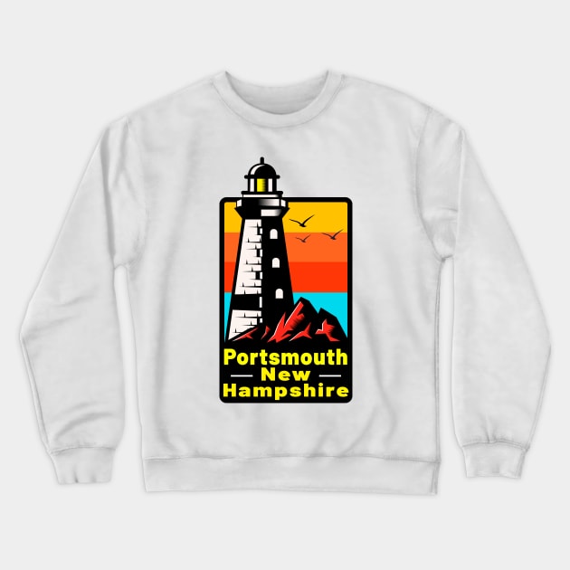 Portsmouth New Hampshire Lighthouse Tuna Fishing NH Crewneck Sweatshirt by TravelTime